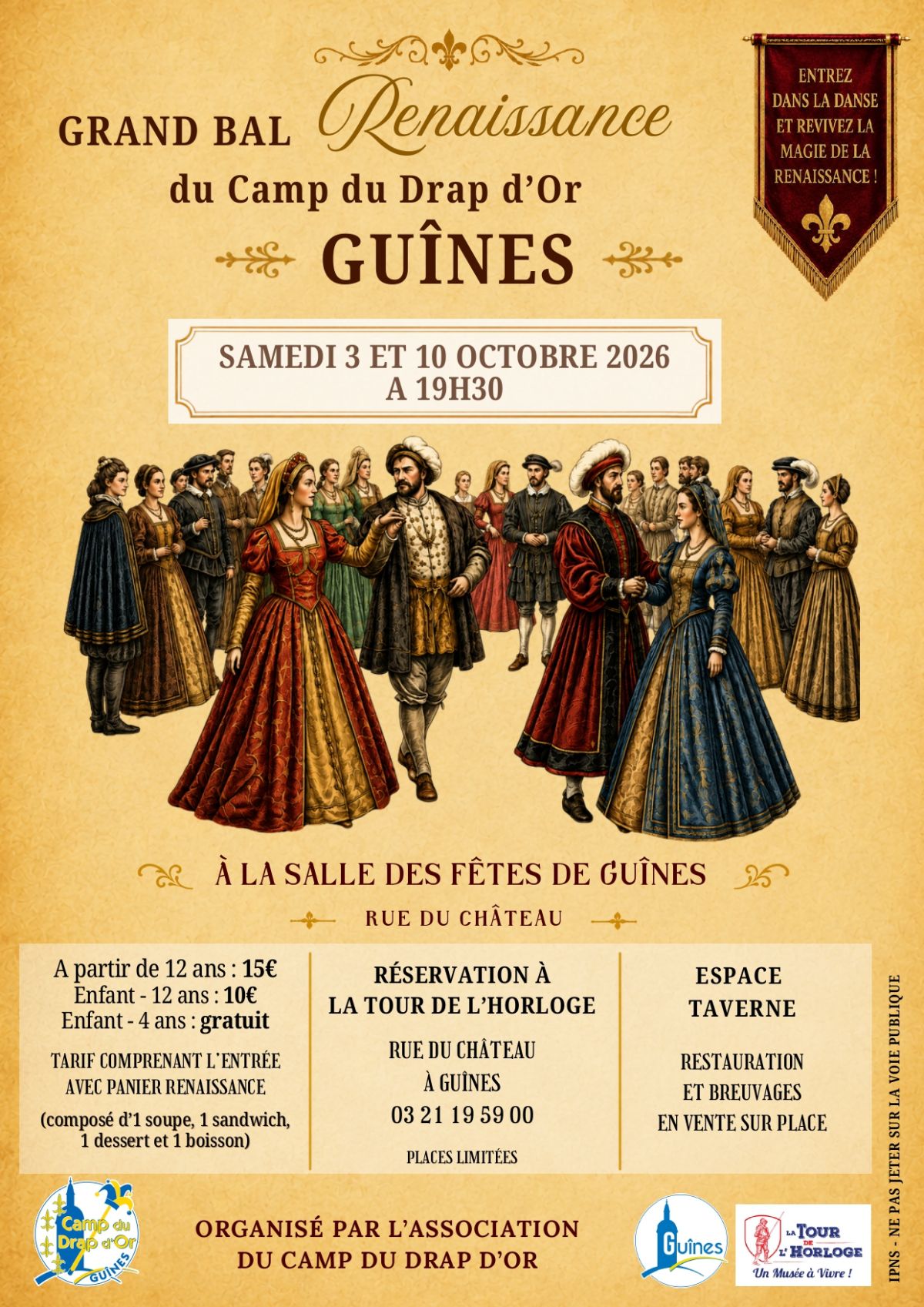 Réservez vos entrées pour le Grand Bal Renaissance de l'association du Camp du Drap d'Or